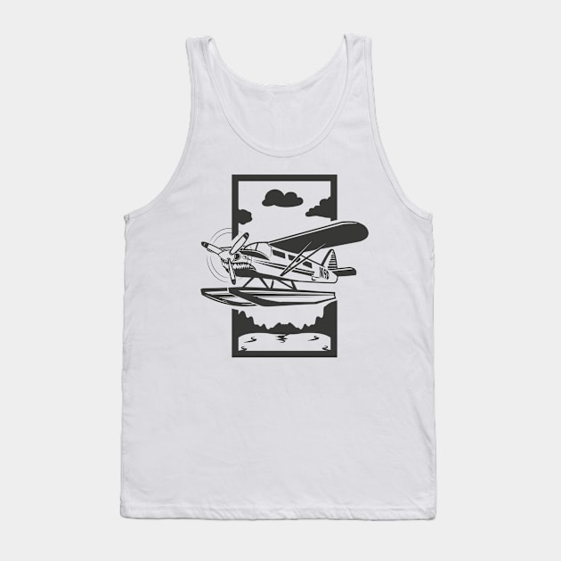 seaplane in forest and lake Tank Top by megadeisgns